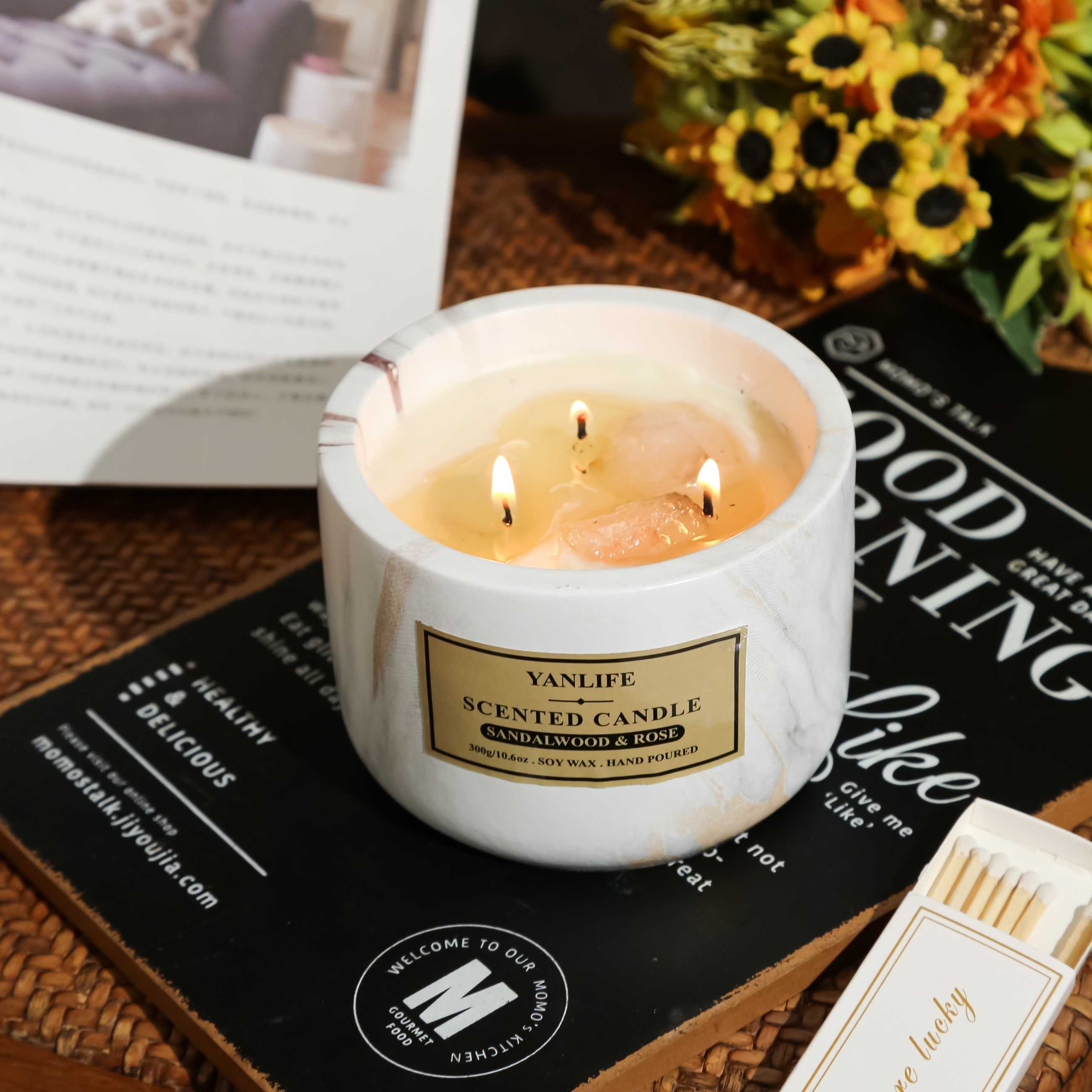 水晶石香薰蜡烛