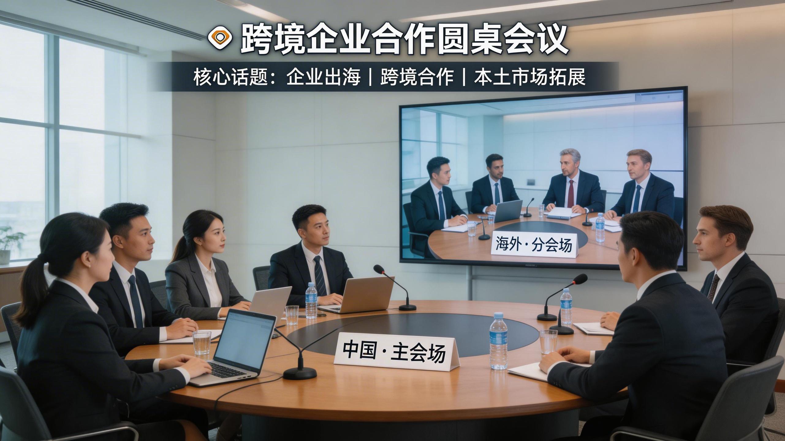 jimeng-2026-03-12-6705-跨境远程会议方式的圆桌会议，主要交流企业出海和跨境合作，.png